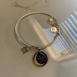 Alex and Ani Stellar Love To the MOON and Back silver bracelet adjustable